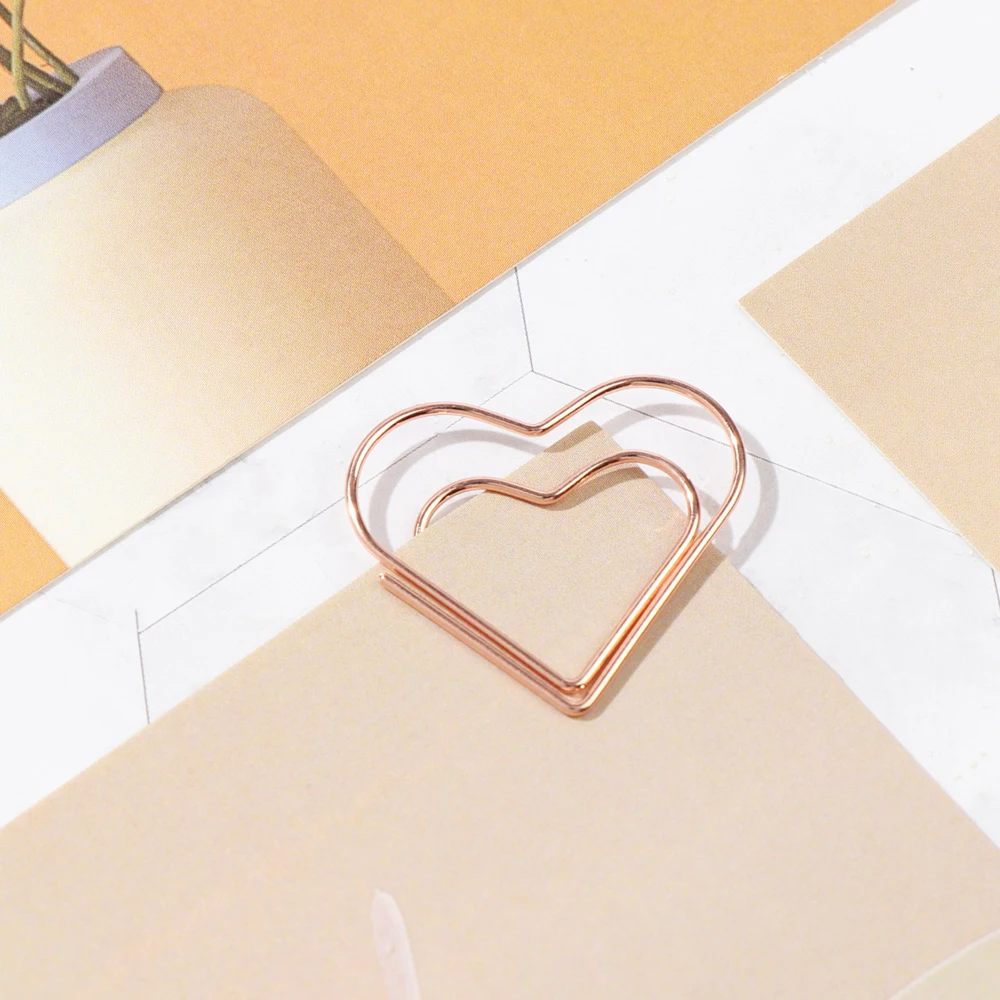 60 шт. зажимы для бумаги в виде сердца | Канцтовары офиса и дома