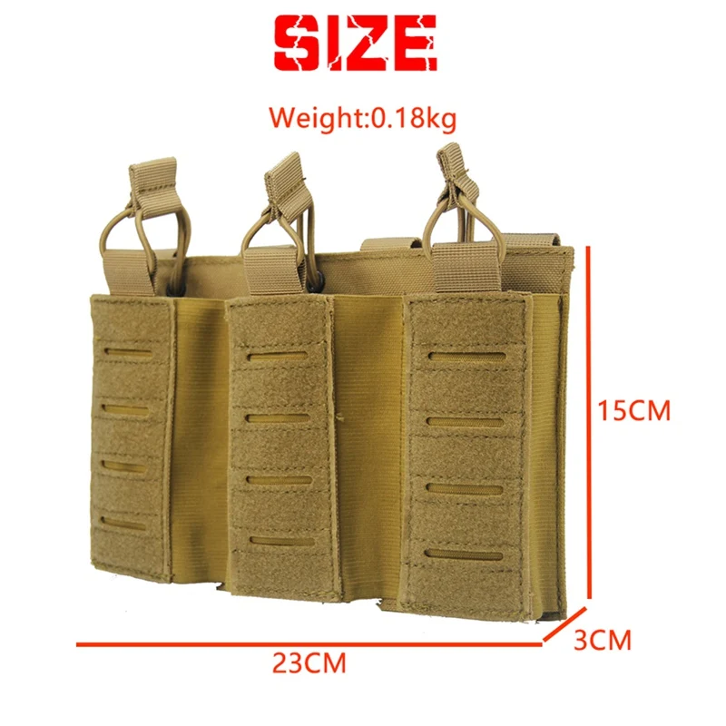 

Molle Mag Pouch Tactical Magazine Pouch Elastic Open-Top Triple Mag Pouch Holder Carrier For M4 M14 M16 AK AR