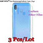 3 шт.лот для Samsung Galaxy A40  A41 3D противоскользящая прозрачная углеволоконная защитная пленка на заднюю панель экрана защитная наклейка (не стекло)