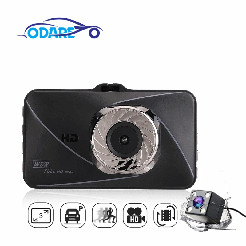 Odare Full HD 1080P 3.0 Inch Dash Cam Driving Recorder Dual Lens Loop Record Car Dvr Camera Night Vision G-sensor Registrator | Автомобили