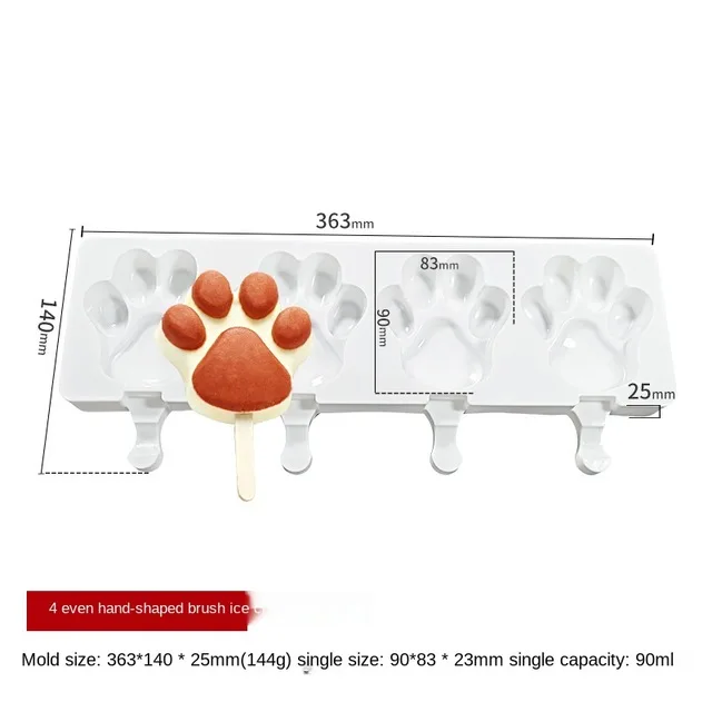 

8/4/1 Hole Silicone Ice Cream Mould Ice Cube Tray Popsicle Barrel Diy Mold Dessert Ice Cream Mold with Popsicle Stick