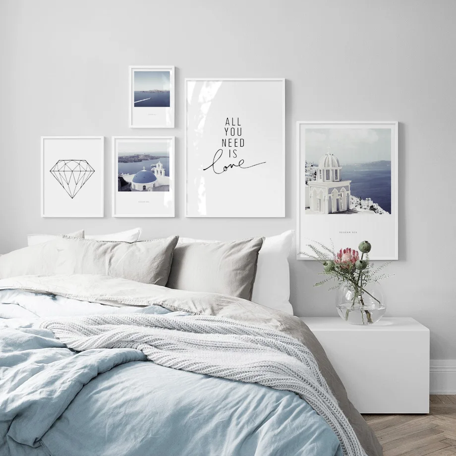 

Постеры в скандинавском стиле с изображением Морского Пейзажа, холст с рисунком, настенное художественное оформление, современный минимал...