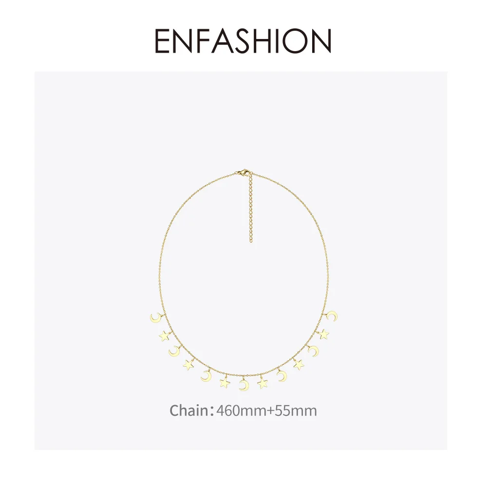 ENFASHION звезда и колье-чокер с Луной для женщин нержавеющая сталь цепь Подвески Ожерелья Мода Femme ювелирные изделия ожерелье PM193014