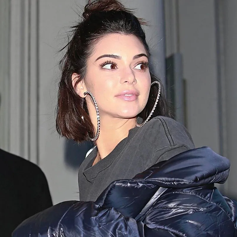 Классические трендовые Потрясающие стеклянные стразы серьги кольца с