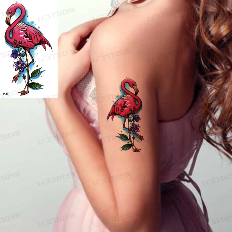 Waterproof Temporary Tattoos Stickers Totem Cute Fox Wolf Tattoo Women's Flower Sticker Arm Fake Sleeves Flash Body Art Male