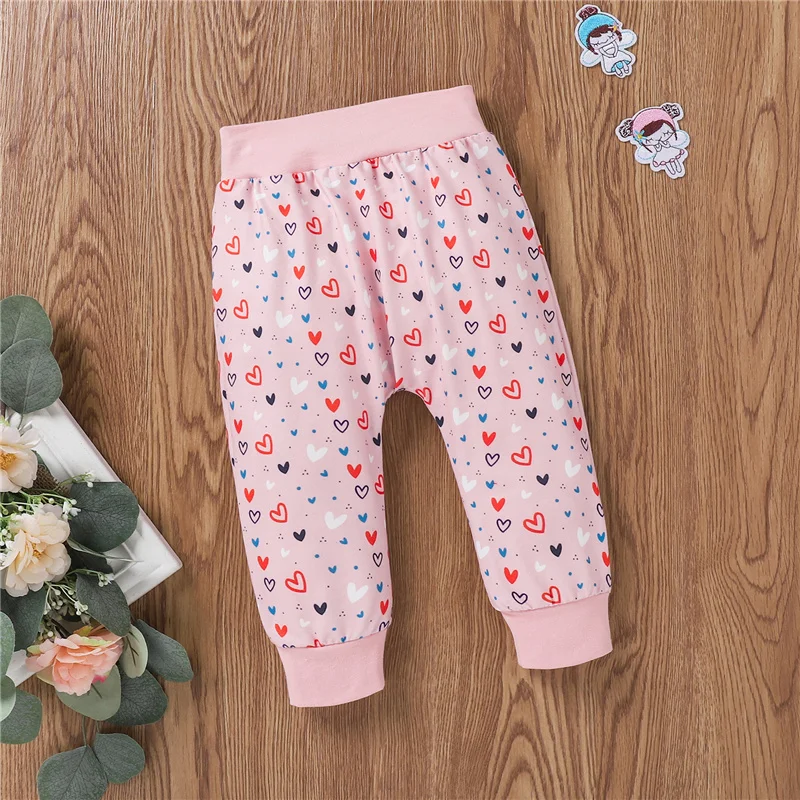 

Newborn Baby Girls Cotton Clothes Set,Summer 4Pcs 0-2Years Toddler Girls Pink Printed Pattern Short Sleeve Rompers + Pants + Cap