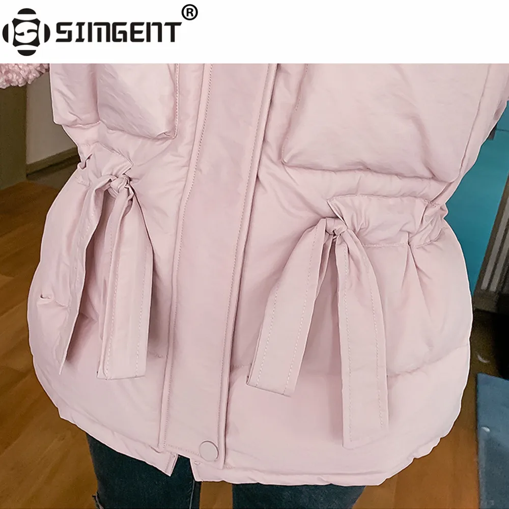 Simgent, зимняя женская куртка, лоскутное стеганое пальто, теплый тонкий флис, утолщенная Женская куртка, женский топ, Veste Chaude Femme, SG99121
