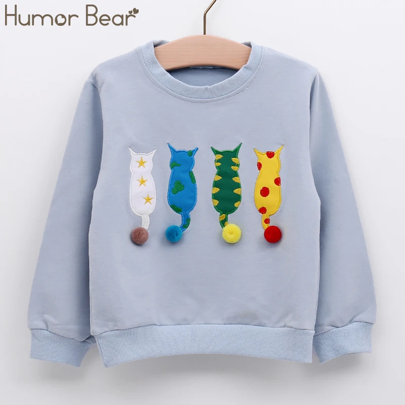 Небесно-голубой Humor Bear/Детский свитер Осенняя футболка с длинными рукавами детская одежда для мальчиков и девочек Брендовое Детское пальто с рисунком верхняя одежда От 2 до 6 лет - Цвет: Небесно-голубой