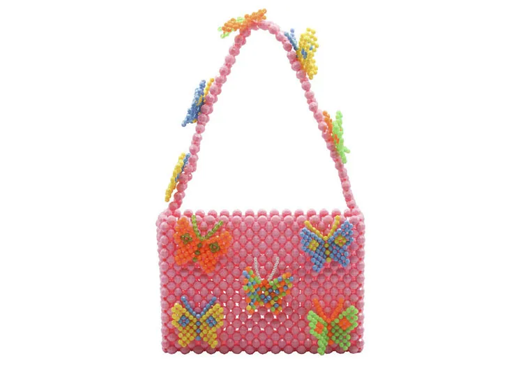 Маленькая жемчужина сумка Бабочка узор ручной работы висячая украшенная бисером