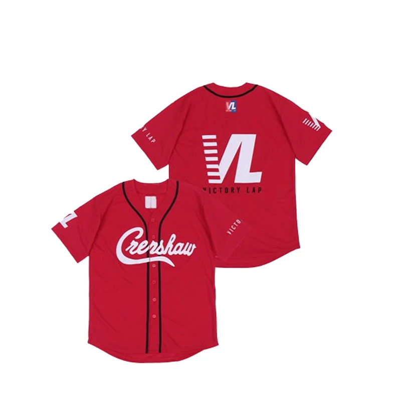 

BG baseball jerseys CRENSHAW VL NIPSEY jerseys Outdoor sportswear Embroidery sewing Red Hip-hop Street culture 2021 summer