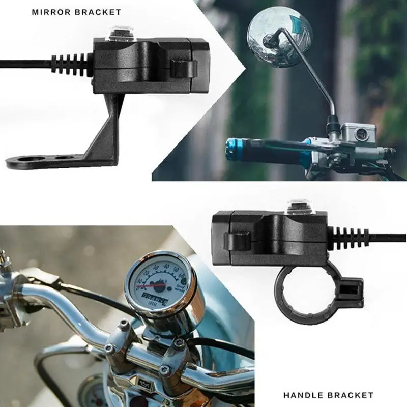 

Dual USB Port 12V Waterproof Motorbike Motorcycle Handlebar 5V Motor Adapter For Phone 1A/2.1A Universal Charge USB Charger E6L3