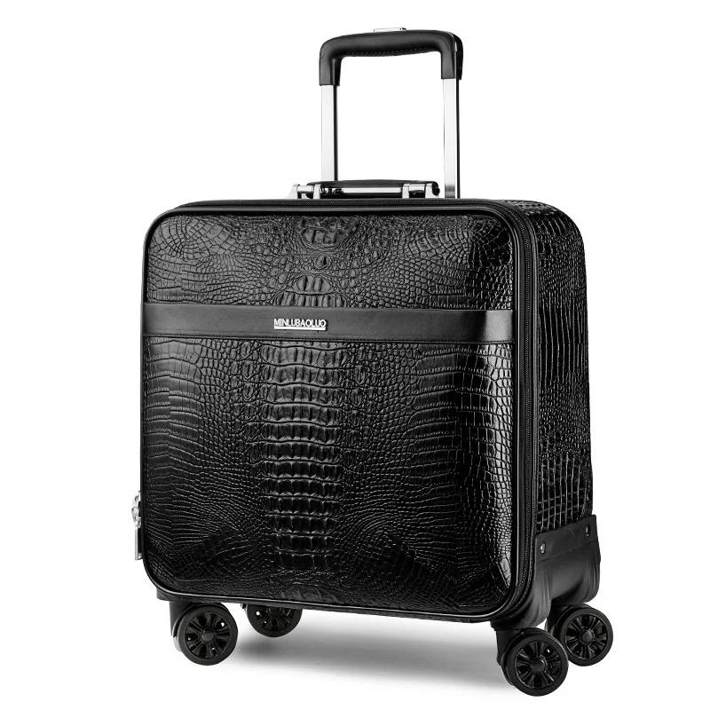 16 inch 1" 20" дюймов Дорожный чемодан из крокодиловой кожи, чемодан на колесиках, чемодан на колесиках, дорожные чемоданы с колесиками - Цвет: 16 inch