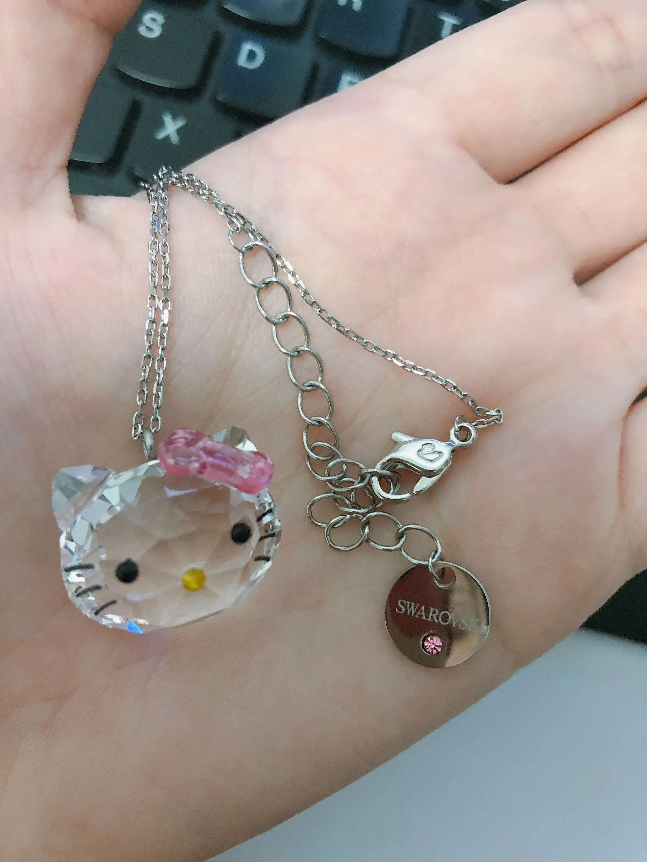 Милая подвеска в виде кота из мультфильма SWA, ожерелье hello kitty, Женская цепочка в виде ключицы, Хрустальная подвеска, ювелирное изделие для девочек, подарок