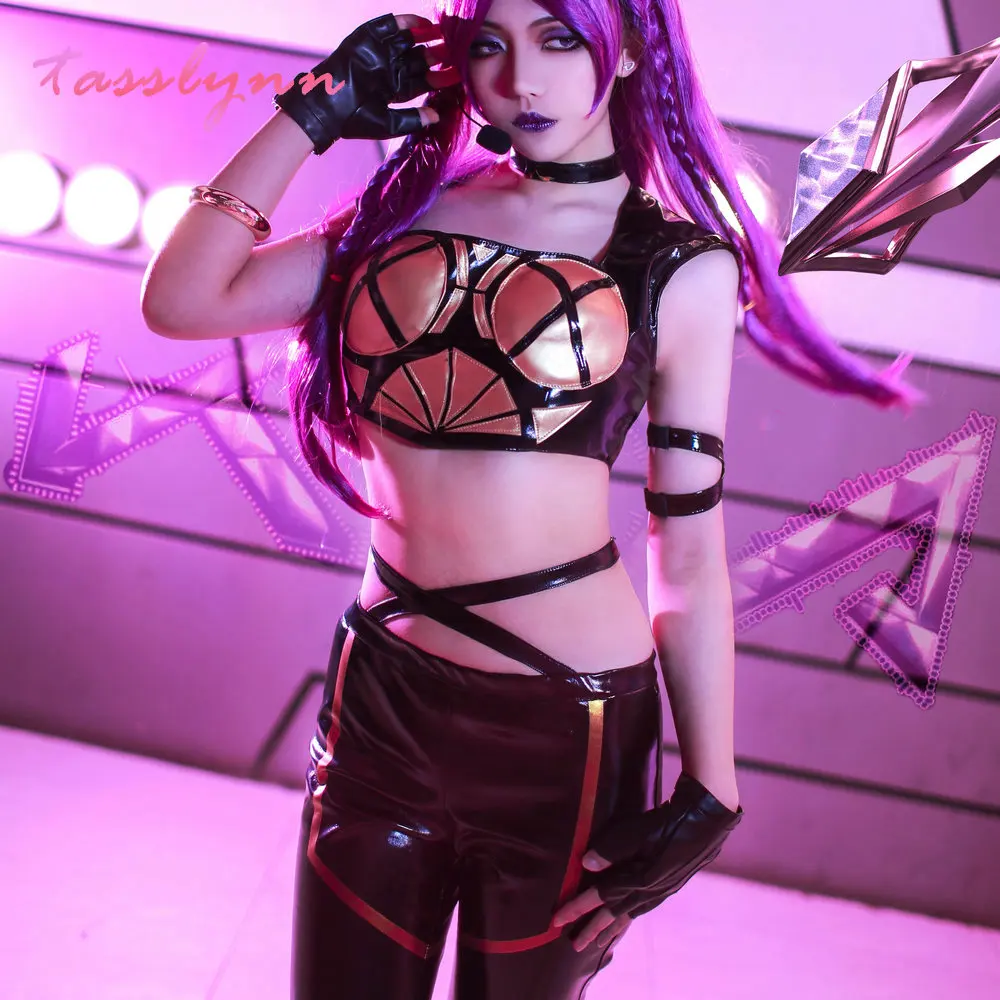 Game League of Legends KDA Cosplay Costume Daughter The Void Kaisa Outfit Fullsets K/DA Group with Gloves | Тематическая одежда и