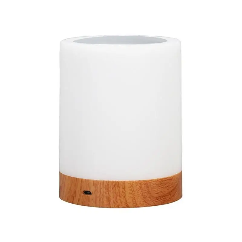 

1pc Dimmable Led Colorful Creative Wood Grain Rechargeable Light Table Lamp Clap Light Night Gift Bedside Bedroom Lig U4N5
