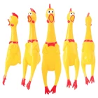 Игрушка для собаки, кричащая курица, кричащая курица, собака, молары, Желтая резиновая курица, собака, жевательная игрушка, прочная и забавная Базз