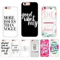 proverb phrase motto good vibes only cellphones soft tpu case for iphone 12 7 8 6 6s plus x xr xs max 11 pro max mini phone capa