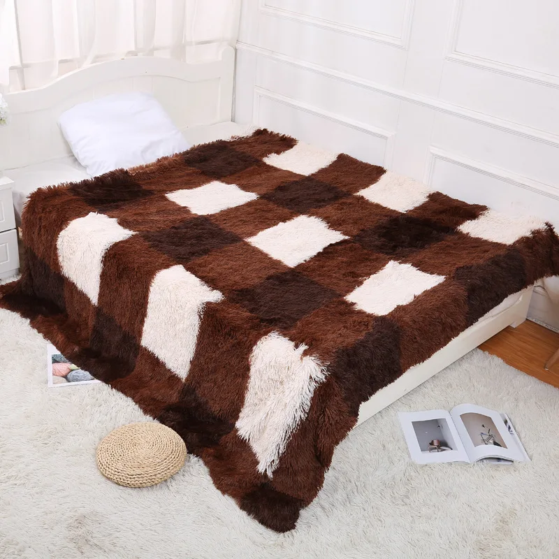 

Plaid Warm Blankets,Plush Double-layer Thick Blanket, Plush Fabric& Faux Cashmereh Soft Blanket,Print Extra Big Bed Sheets