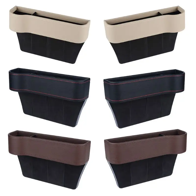 

Multifunctional Car Seat Organizer Filler Pocket PU Leather Auto Console Side Catcher Storage Box Holder Container