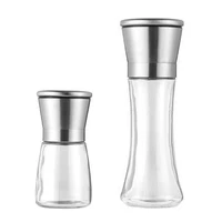 manual pepper grinder set spice shakers with adjustable coarse mills kitchen durable and thick glass shaker bottle gift