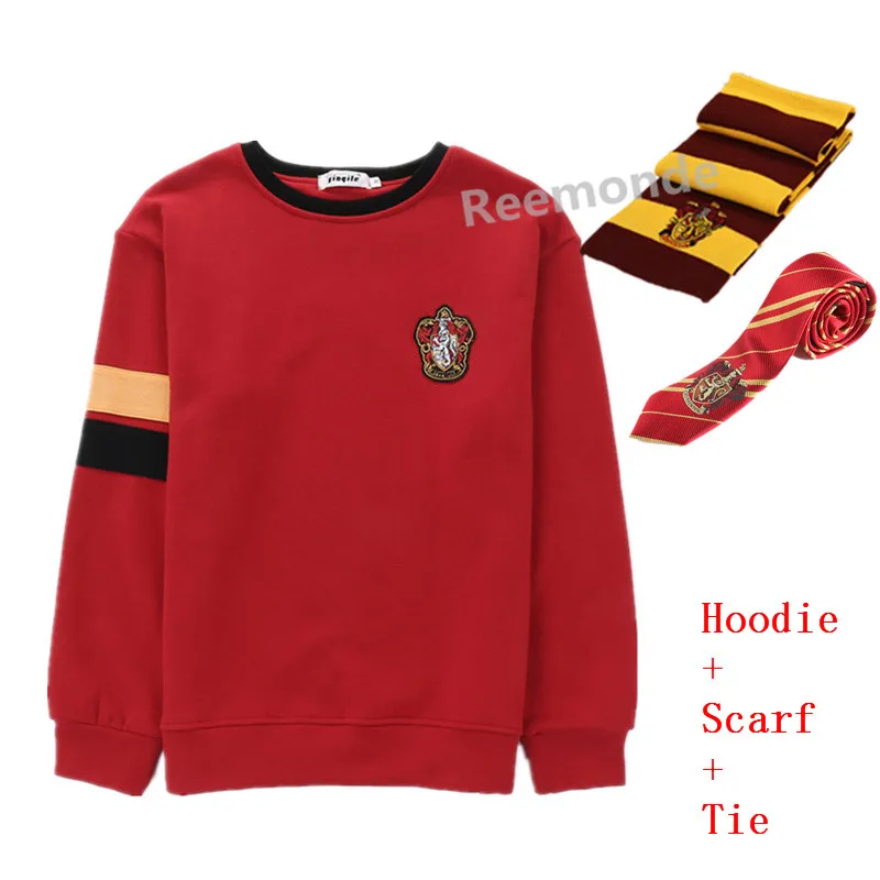 hoodie scarf tie Ravenclaw Толстовка Косплей Слизерин форменная Толстовка костюм Hufflepuff джемпер шарф Гриффиндор джемпер свитер Гермиона Грейнджер - Цвет: hoodie scarf tie