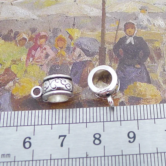 

Bulk Jewelry Bracelet Making 10 Pieces 7x13mm Antique Silver Color Tee Button