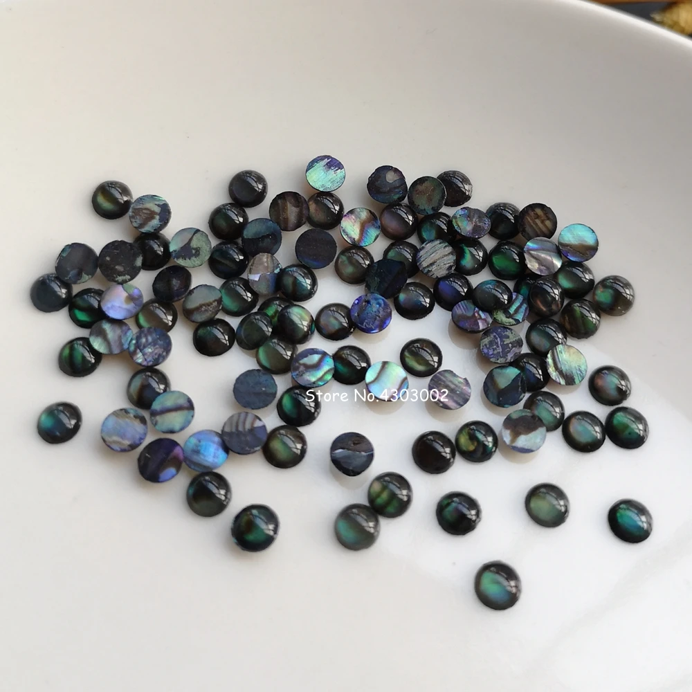100 шт./лот 4 мм натуральный круглый кабошон синий Абалон раковина перламутровая
