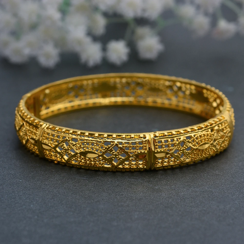 WANDO 1 шт./лот золотые браслеты &quotДубай&quot для женщин эфиопские Ближний Восток