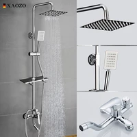xaozo bathroom shower set spa shower head bath shower rotatable mixer with hand shower faucets rainfall chrome showers copper