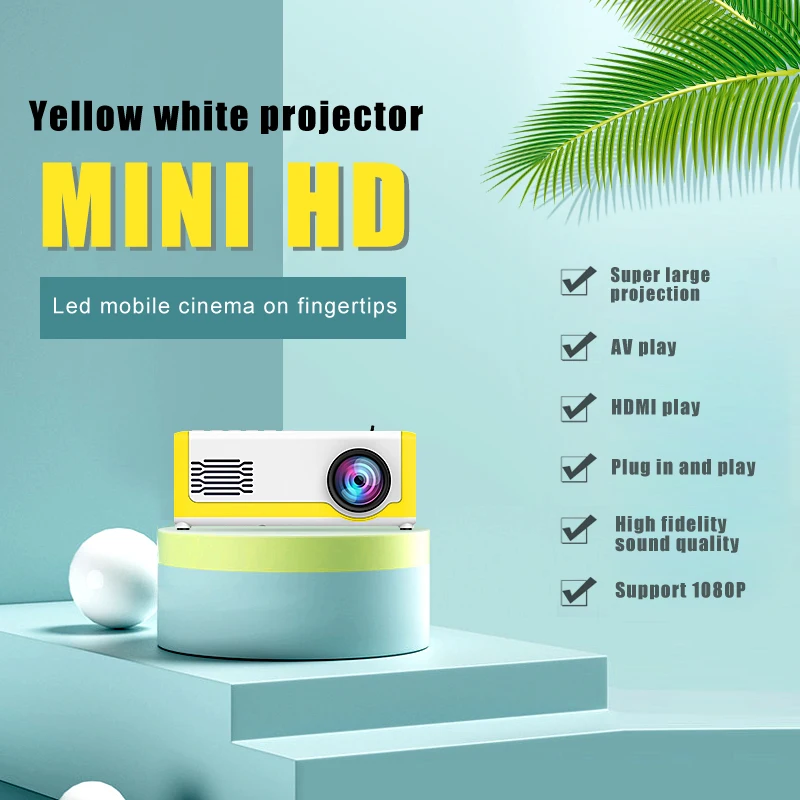 

2019 Mini LED Projector High-definition LCD Portable Mobile Phone Home Projector H-best