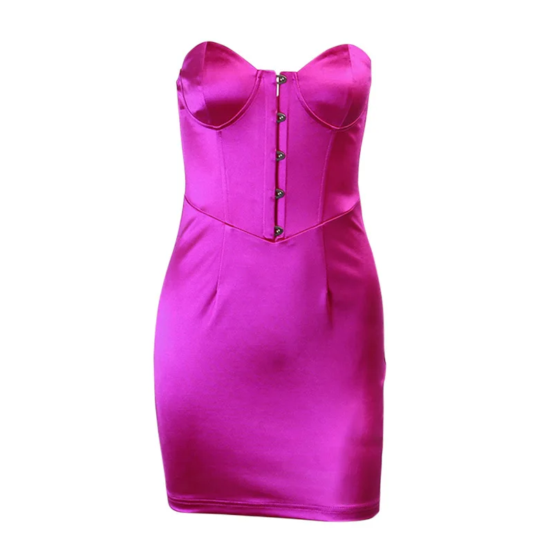 

Sexy waist breasted breast wrap dress new autumn satin slim sexy breast wrap dress