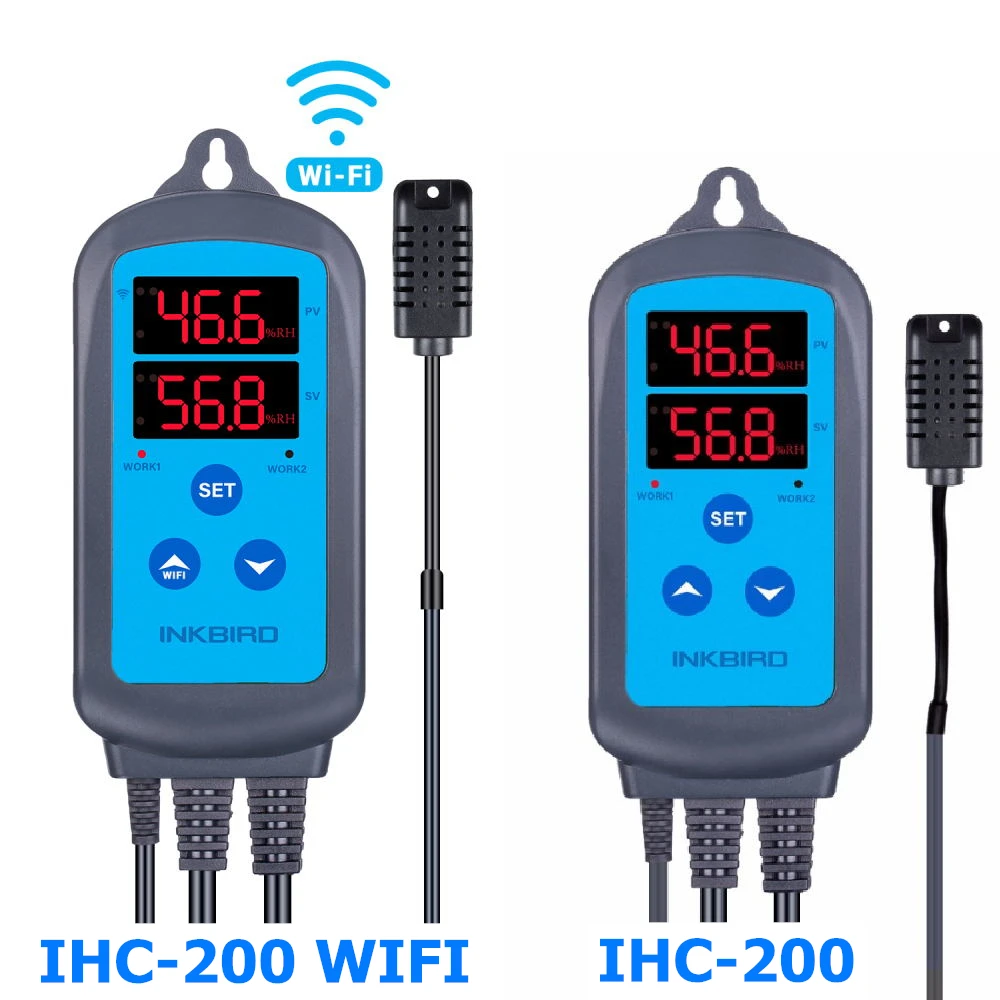 High-quality Digital Hygrometer IHC-200&200-WIFI Humidity Controller Humidifier Dehumidifier With Accurate Dual Display Alarms
