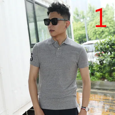 

Summer men's cotton lapel short-sleeved T-shirt solid color t-shirt men's shirt 2021 new