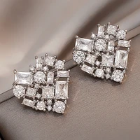 heart shaped rhinestone stud earrings love korean fashion contracted delicate personality temperament luxury jewelry wholesale