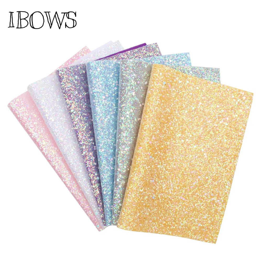 IBOWS Блестящий лист с блестками 22*30 см листы из синтетической кожи для