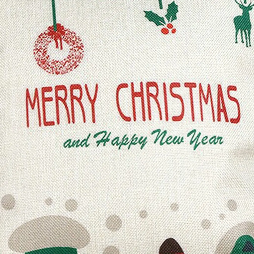 Merry Christmas, хлопок, лен, декоративная подушка для головы, массажер, наволочки, Рождественский Снеговик, квадратный диван, наволочка для подушки, домашний декор
