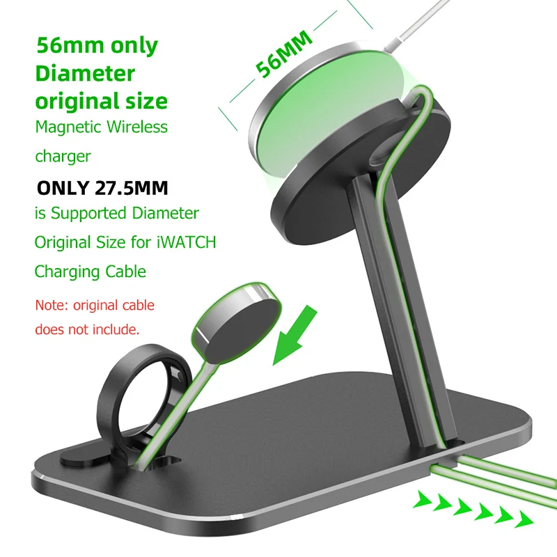 

2 In 1 Magnetic Wireless Charging Holder Base For IPhone 12 pro Magnetic Charger Bracket Wireless Charger Base For IWatch 6 5 4