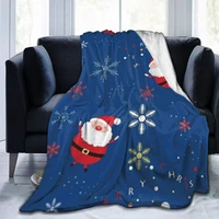 happy santa ultra soft fleece blanket super soft flannel bed blanket perfect home decor for couch chair sofa living room