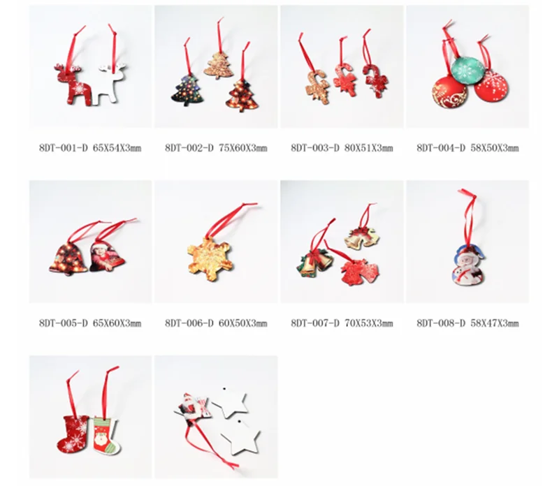 Сублимационная заготовка теплопередающая печать украшение для рождественской