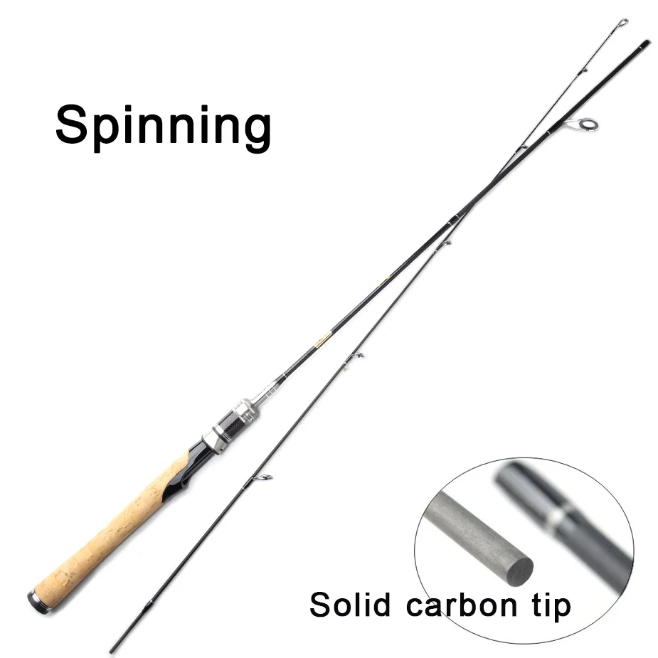 Spinning rod Спиннинговые удочки TOMA 99% из углеродного волокна, литье 1,8 м, 602 UL, Ультралегкая приманка, 0,8-5 г, твердые наконечники, удочки для путешествий, рыболовные снасти - Цвет: Spinning rod