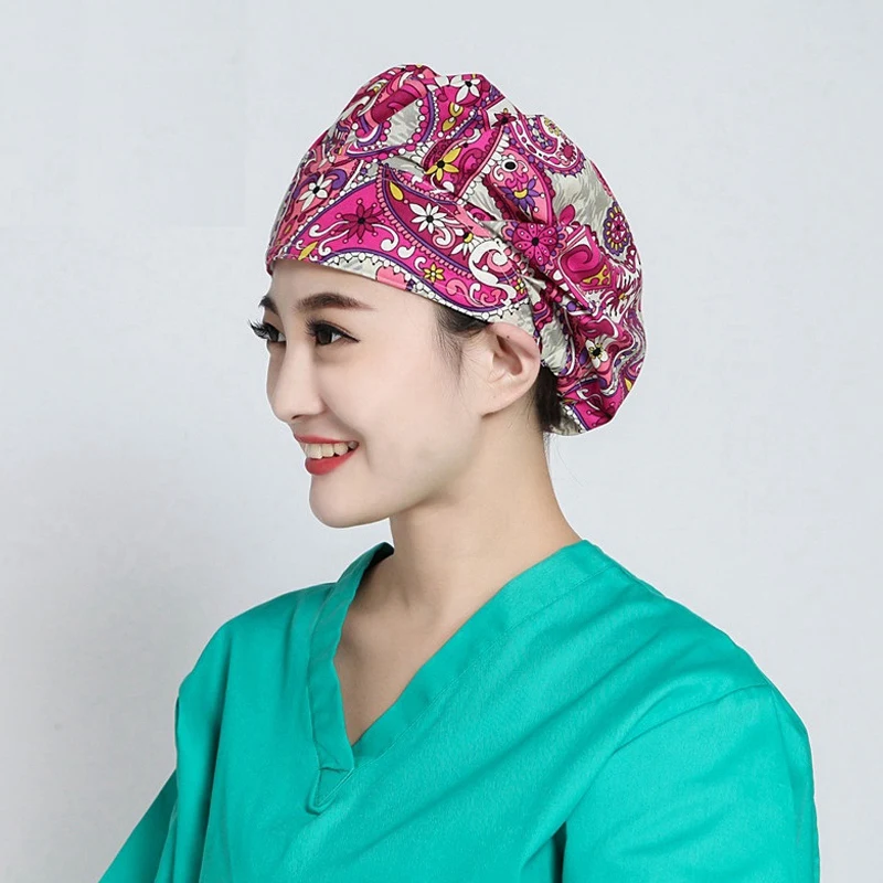 Женская шапка для медсестры с регулируемым потом Пушистая Шапка изолированная