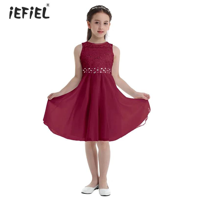 IEFiEL/летнее шифоновое платье с лямкой на шее для девочек расшитое блестками