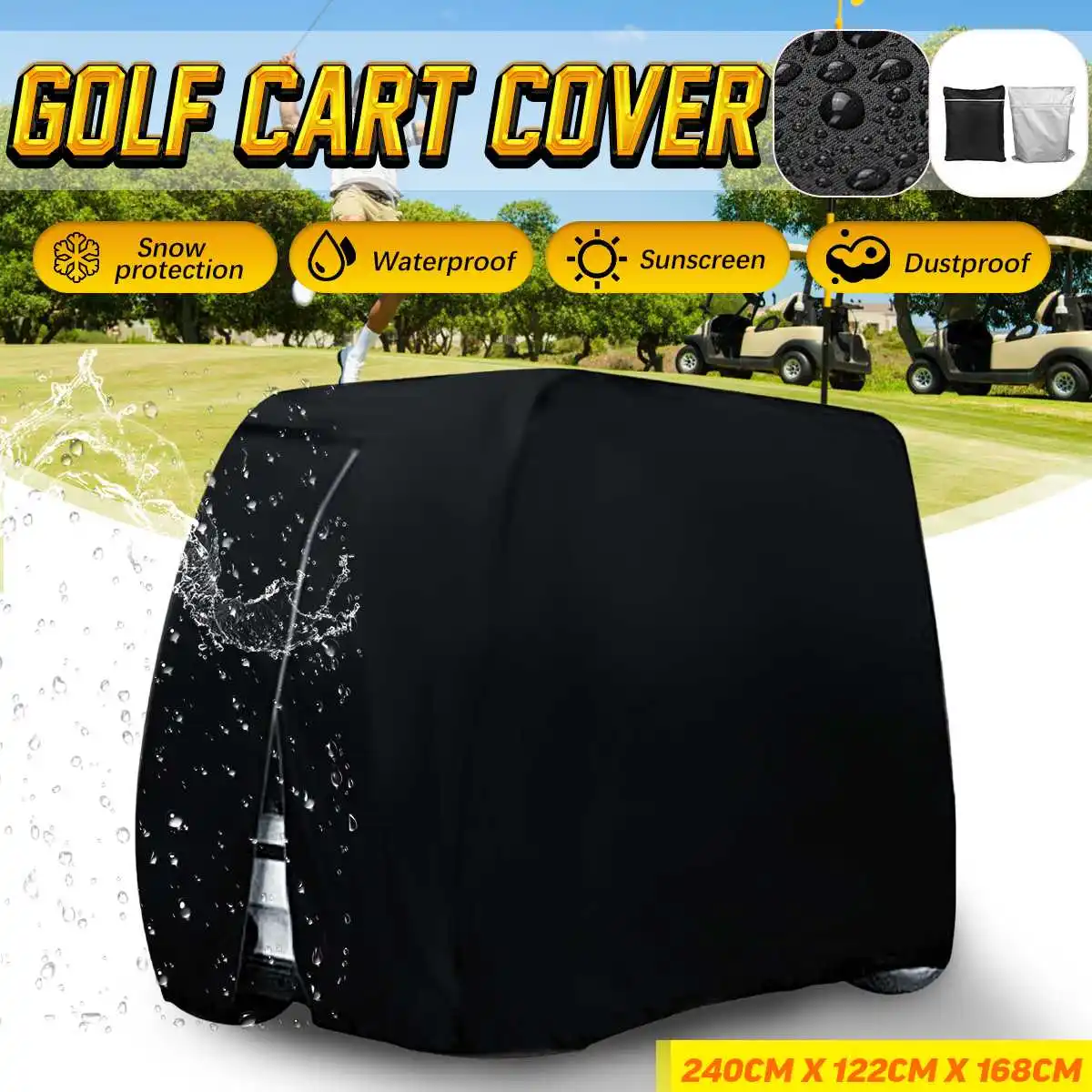 

210D Waterproof Oxford Cloth PVC Golf Car Cart Dust Cover For Club Car Rain Snow Dustproof Covers For Yamaha EZ Go Club