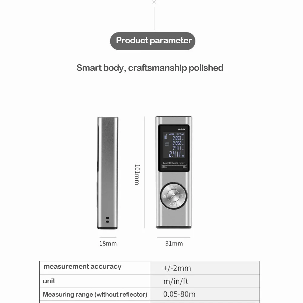 

Laser Rangefinder Portable USB Charging Handheld Rangefinder Automatic Level Distance Meter Measuring Equipment Ruler Test Tool