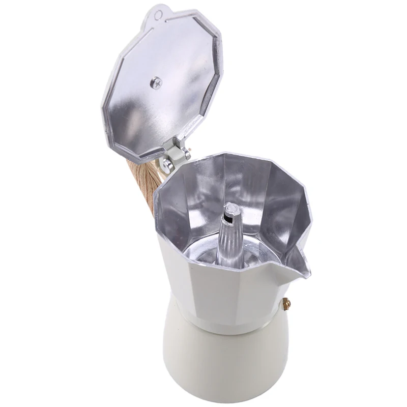 Кофеварка для латте мокко Итальянская эспрессо кастрюля Перколятор белая