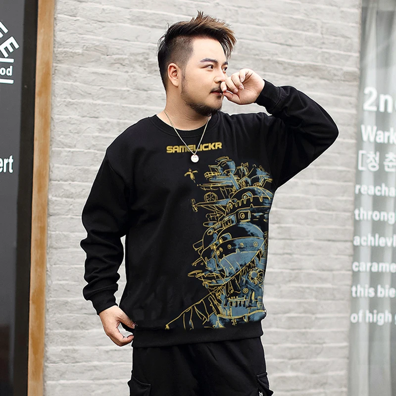 

Plus size 2xl-8xl 9xl Casual Wool Winter Thickened Warm Coat Male Velvet Male Sweatshirts Coat print Hoody Man Clothing