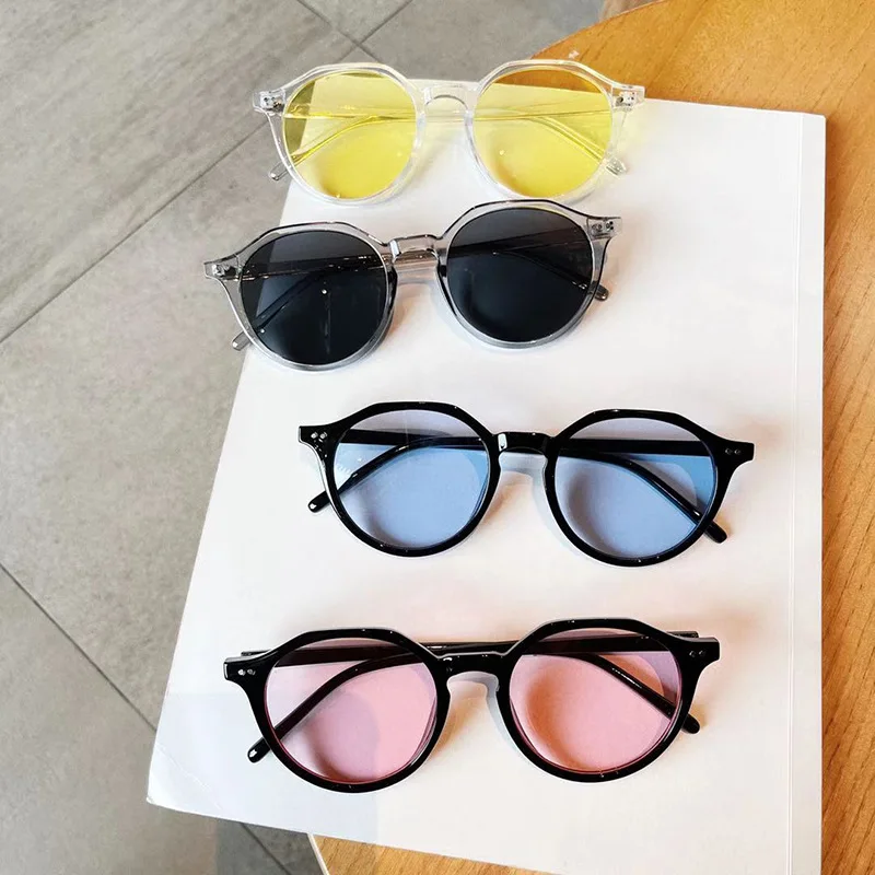 VWKTUUN Круглые Солнцезащитные очки женские винтажные большие солнцезащитные с