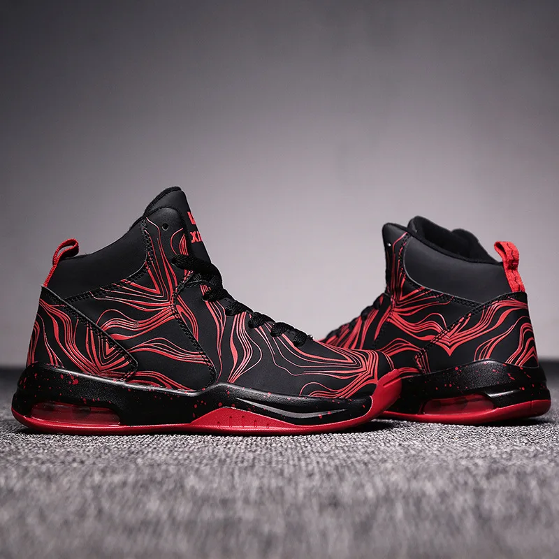 Jordan shoes high help couple night light basketball shoes shock-absorbing anti-slip wear-resistant combat boots sneakers