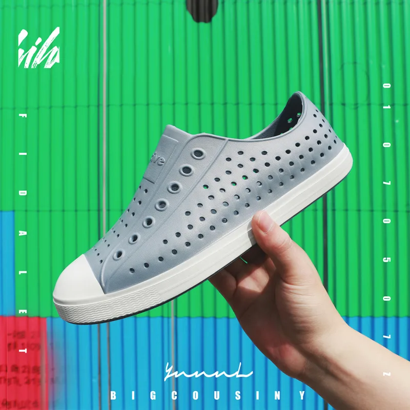 Мужская прозрачная обувь Летняя с кроком Пляжная для сада Scarpe Женские