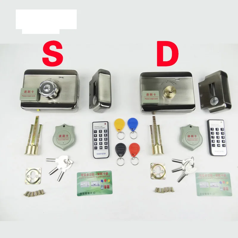 

Electric Door Gate Lock With RFID password keyboard Control Open & Close Smart Lock Security Door+doorbell Exit button